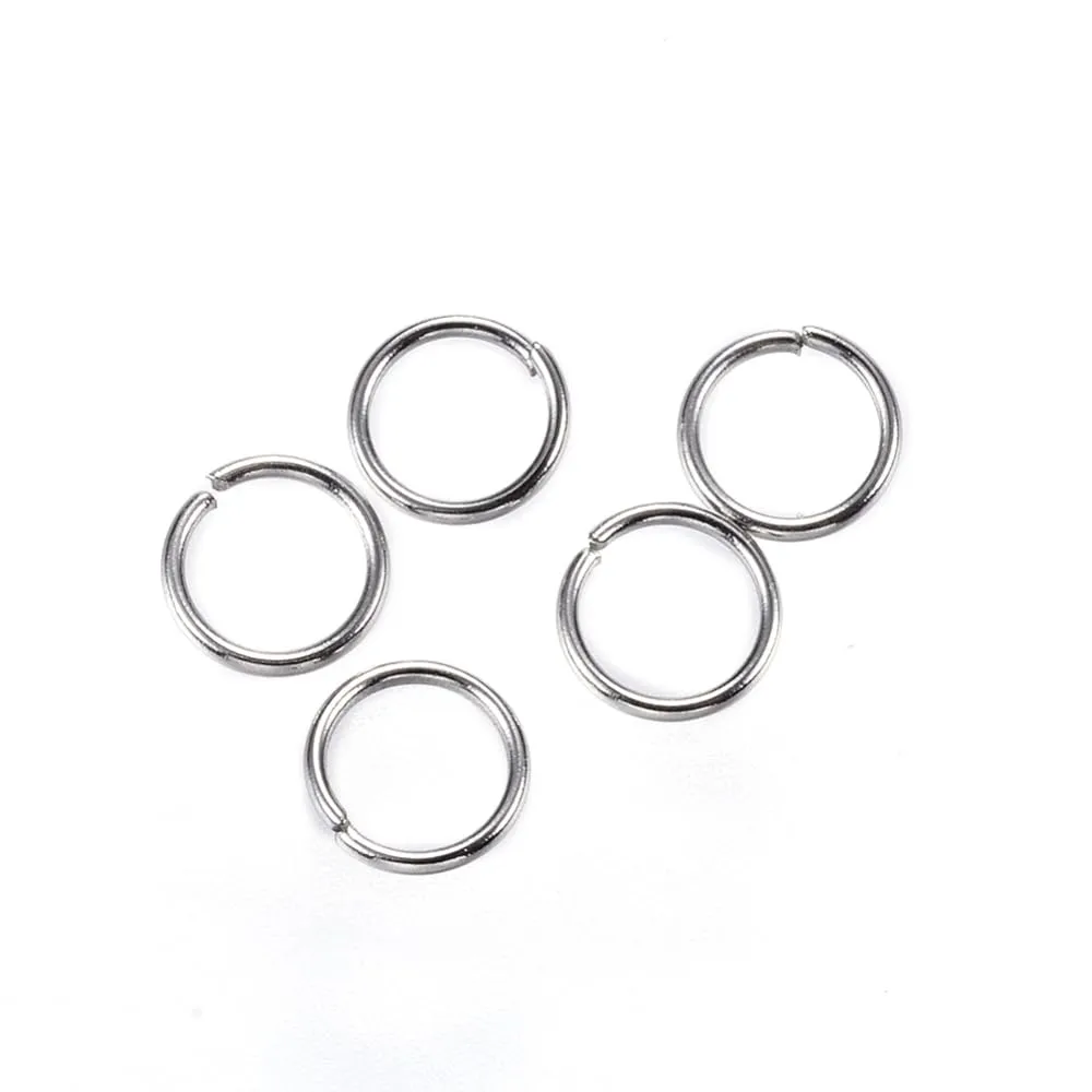 HDSupplies 100 Pieces - 304 Stainless Steel Jump Rings - 5mm - 22 Gauge (0.6mm Thickness)