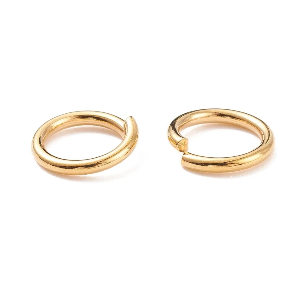 HDSupplies 50 Pieces - 304 Gold Tone Stainless Steel Jump Rings - 10mm - 15 Gauge (1.5mm Thickness)