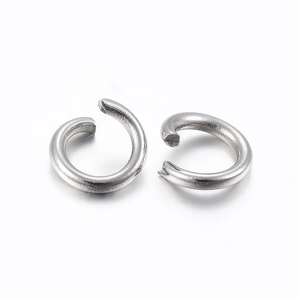 HDSupplies 100 Pieces - 304 Stainless Steel Jump Rings - 6mm - 22 Gauge (0.6mm Thickness)