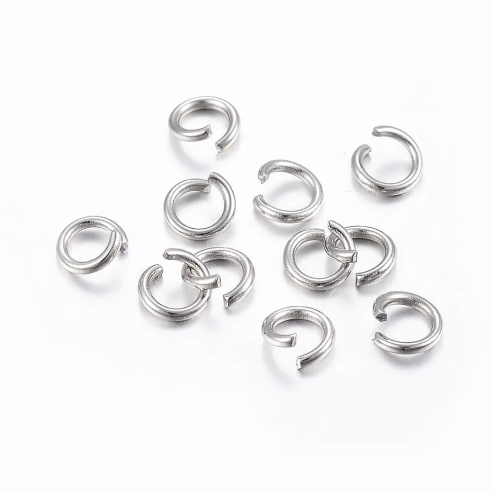 HDSupplies 100 Pieces - 304 Stainless Steel Jump Rings - 6mm - 22 Gauge (0.6mm Thickness)