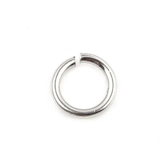 HDSupplies 100 Pieces - 304 Stainless Steel Jump Rings - 6mm - 19 Gauge (0.9mm Thickness)
