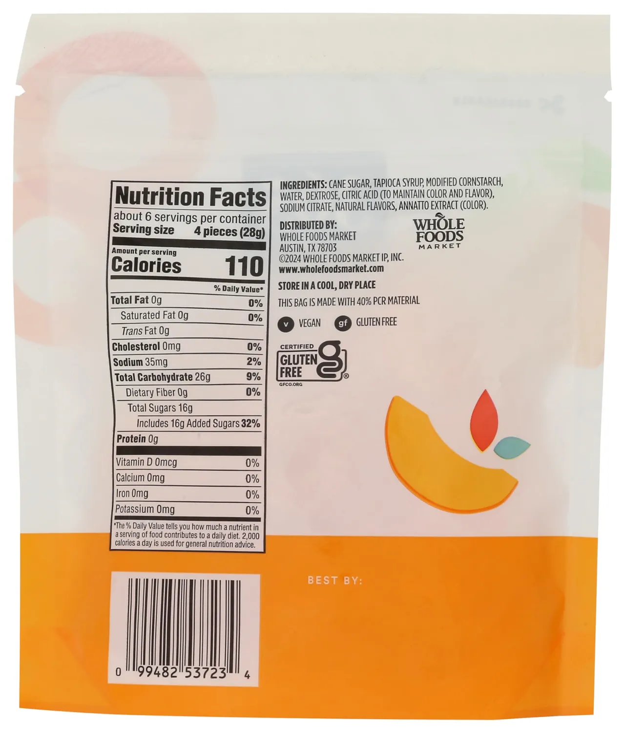365 By Whole Foods Market, Gummy Rings, Peach, 6 Ounce