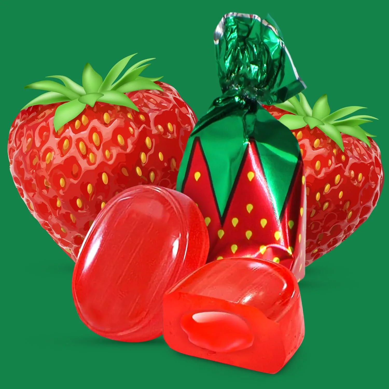 Strawberry Filled Hard Candy Bon Bons 2 lbs Bulk Pack - Individually Wrapped Fruit-Filled Candy, Classic Strawberry Hard Candy for Office Treats, Parties, and Snacks