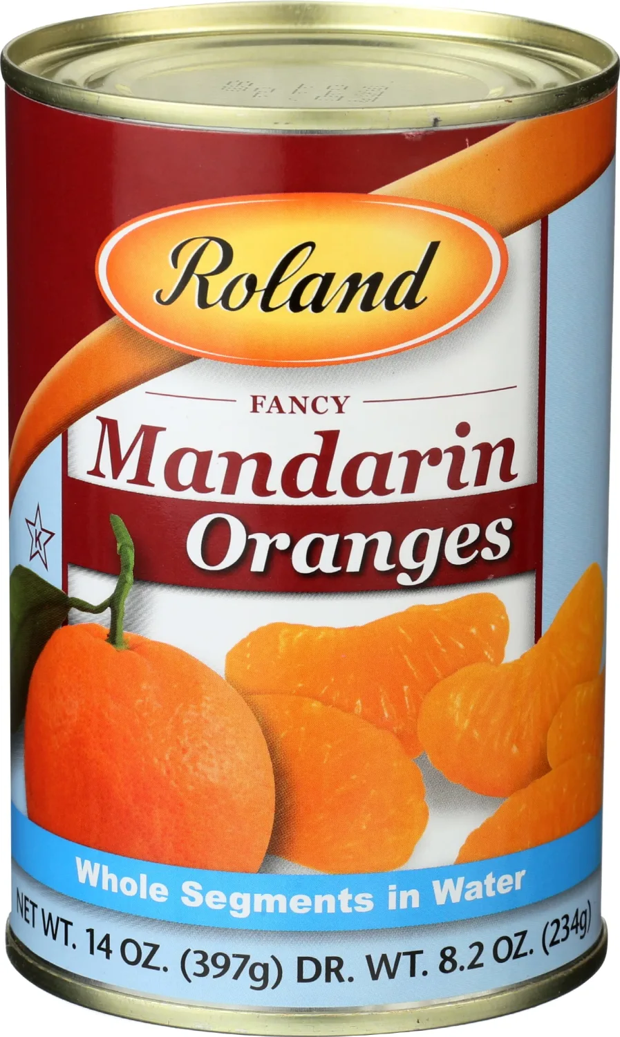 Roland Foods Fancy Whole Mandarin Orange Segments in Water, 14 Ounce Can, Pack of 1