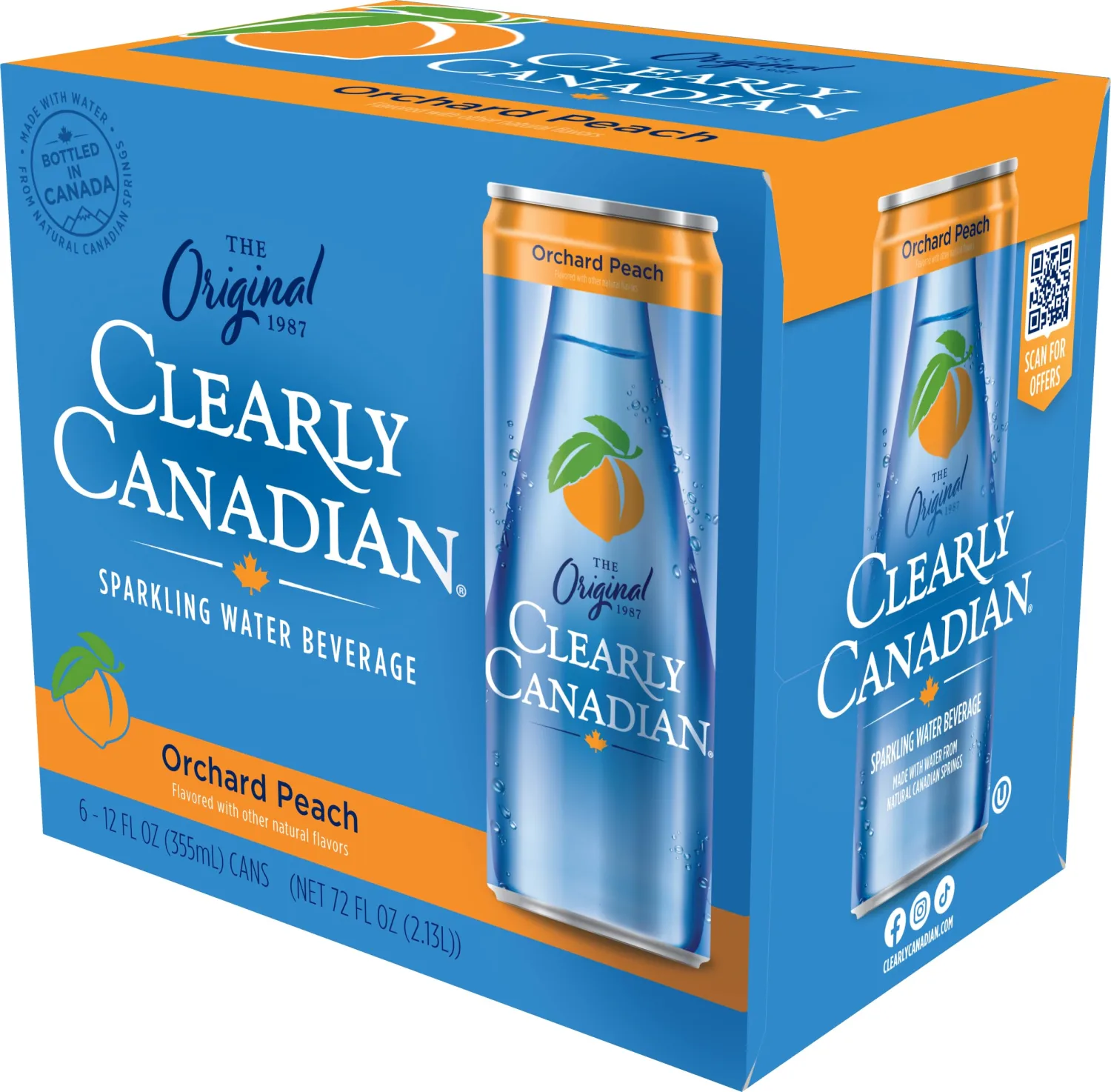 Clearly Canadian Orchard Peach 6pk Cans