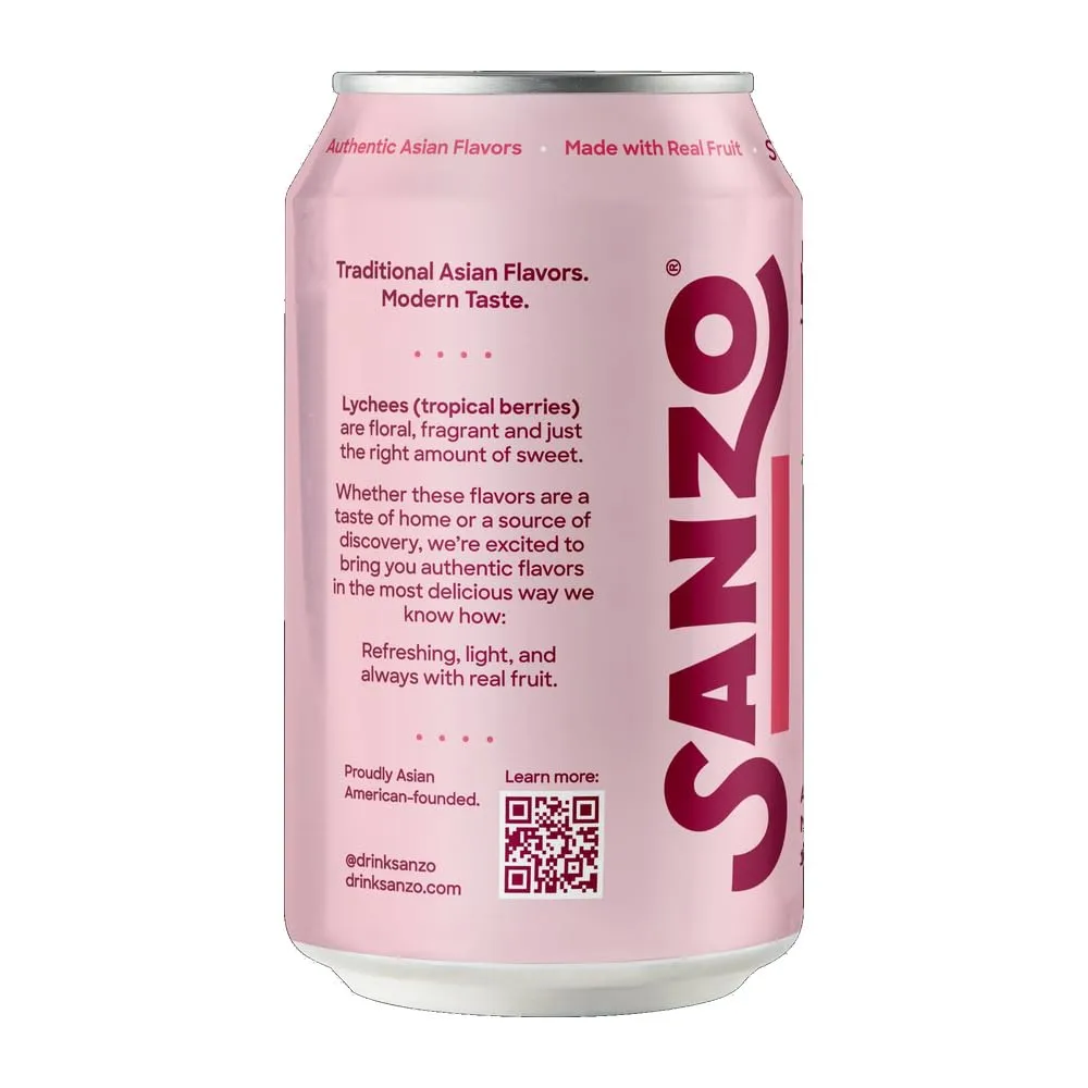 Sanzo Lychee Sparkling Water, 12 FZ
