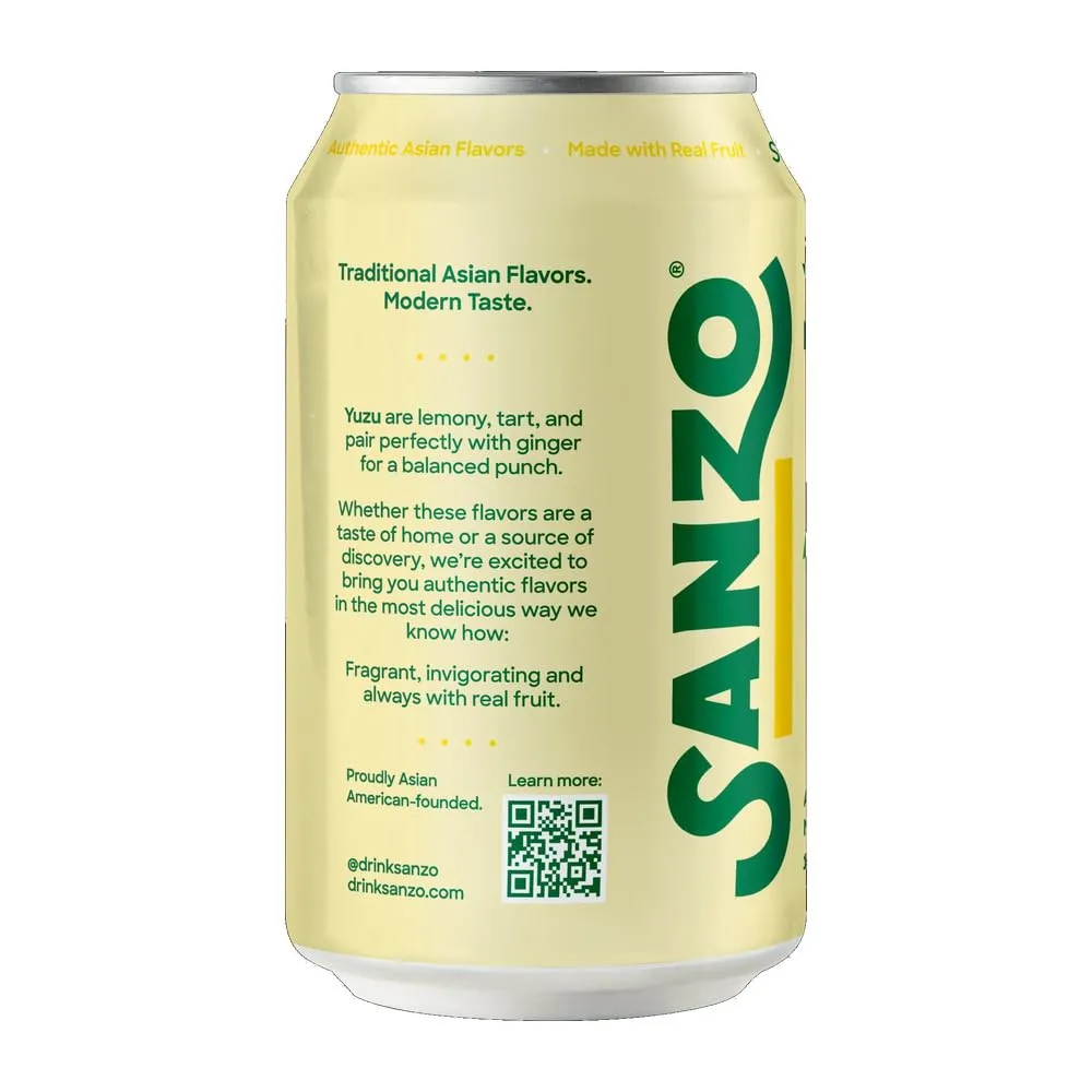 Sanzo, Sparkling Water Yuzu Single, 12 Fl Oz