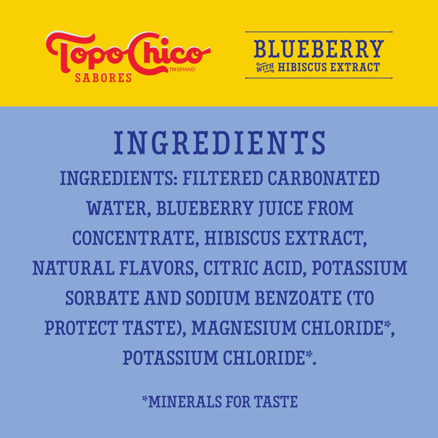 Topo Chico Sabores Blueberry with Hibiscus Extract 12oz Can (Pack of 2)