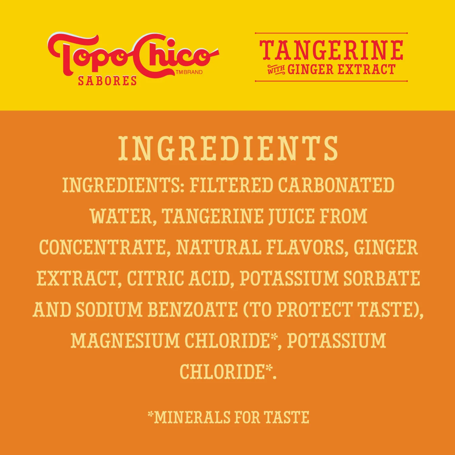 Topo Chico Sabores Tangerine with Ginger Extract 12oz Can (Pack of 2)