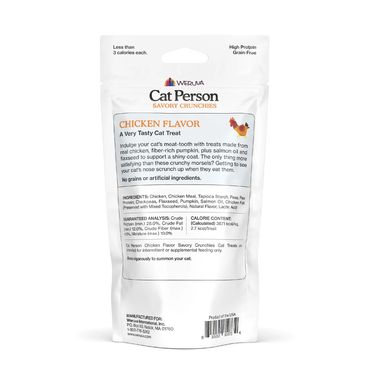 Cat Person, Chicken Savory Crunchies Cat Treats, 2oz Bag