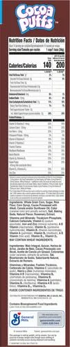 Cocoa Puffs, Chocolatey Breakfast Cereal, Made with Whole Grain, Family Size, 18.1 oz (Pack of 2)
