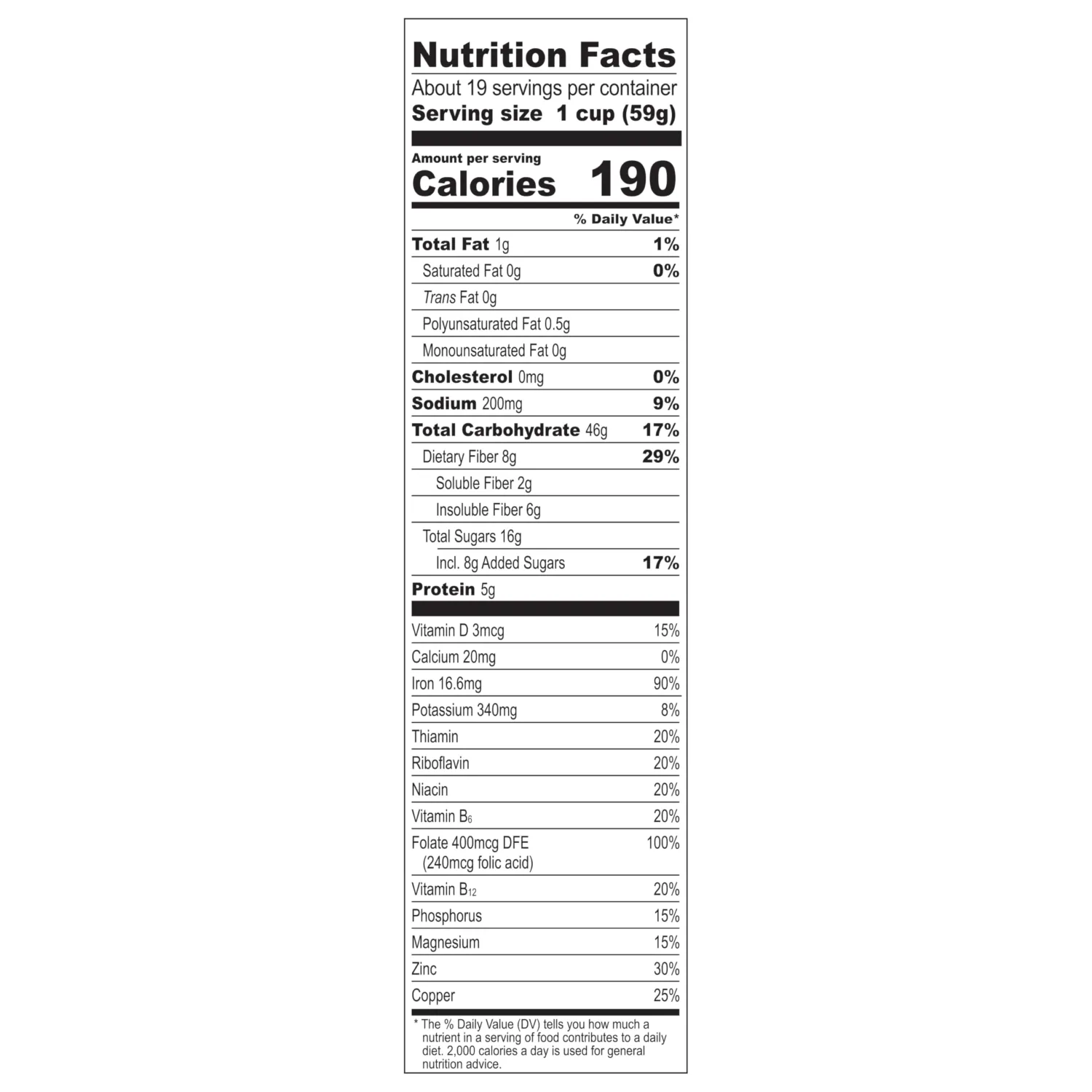 Malt-O-Meal Raisin Bran Breakfast Cereal, Wheat Flakes and Raisins, Large Size for Family, 39 oz Resealable Bag