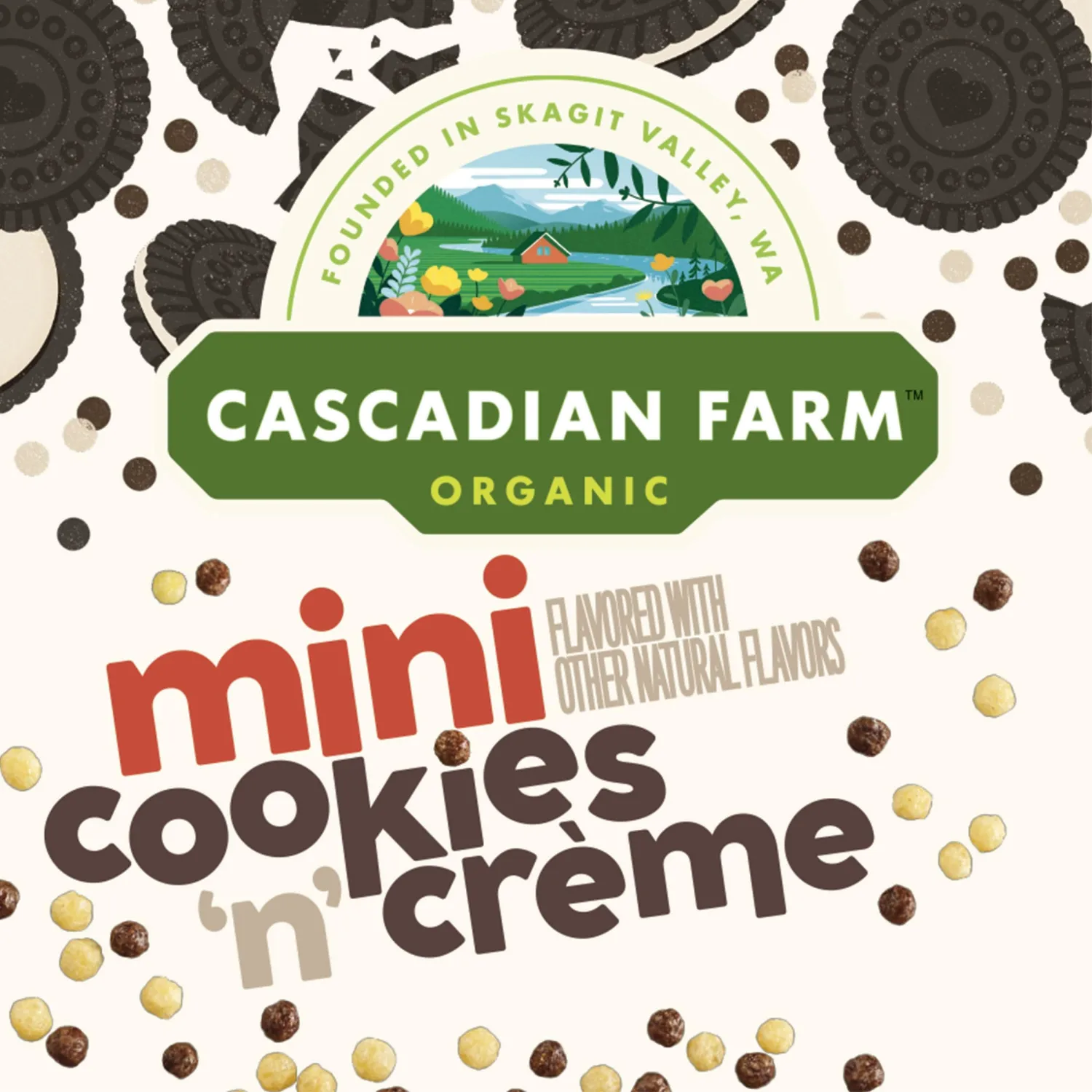Cascadian Farm Organic Mini Cookies 'n' Crème, Gluten Free Cereal, Made with Whole Grain, Non-GMO, 10.7 oz (Pack of 10)