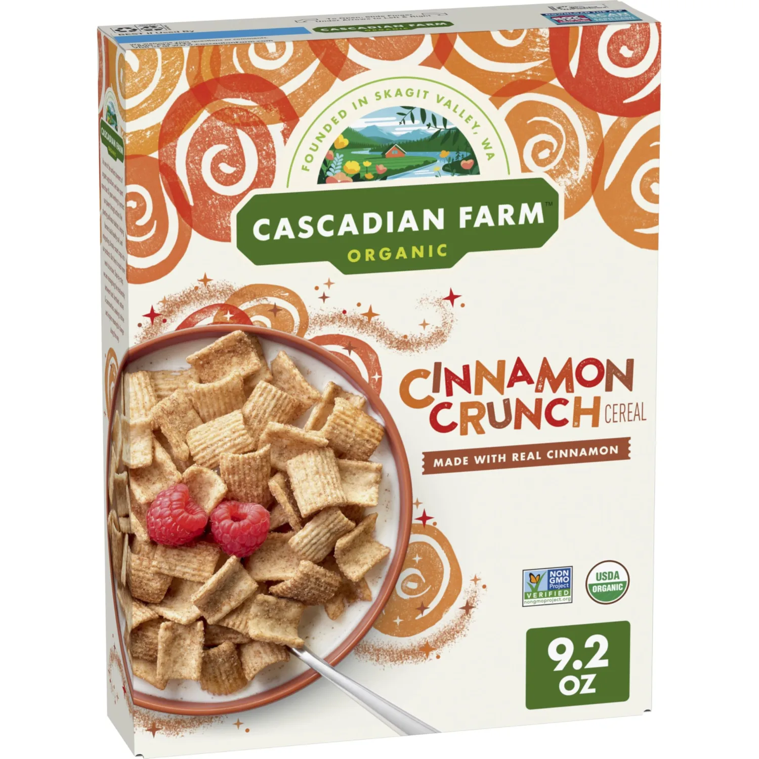 Cascadian Farm Organic Cereal, Cinnamon Crunch, Whole Grain Cereal, 9.2 oz