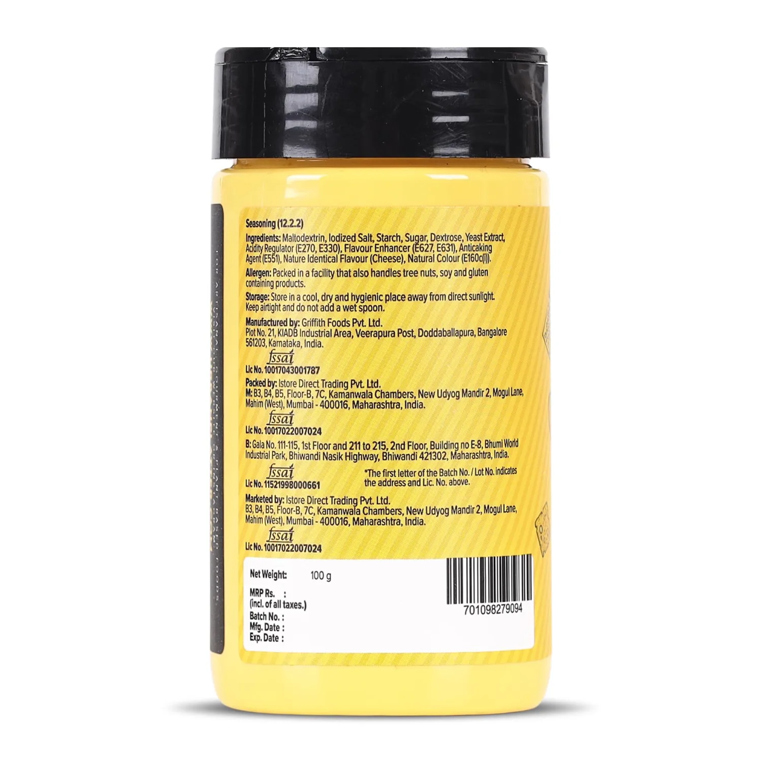 Urban Platter Cheddar Cheese Powder 100g (Perfect for Pop Corn Pasta Fries Seasoning, Dairy-Free, Vegan)