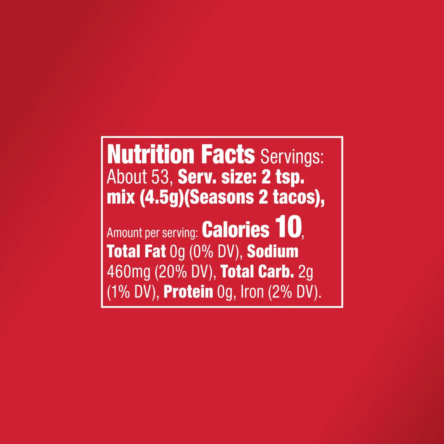 McCormick Mild Taco Seasoning Mix, 8.5 oz