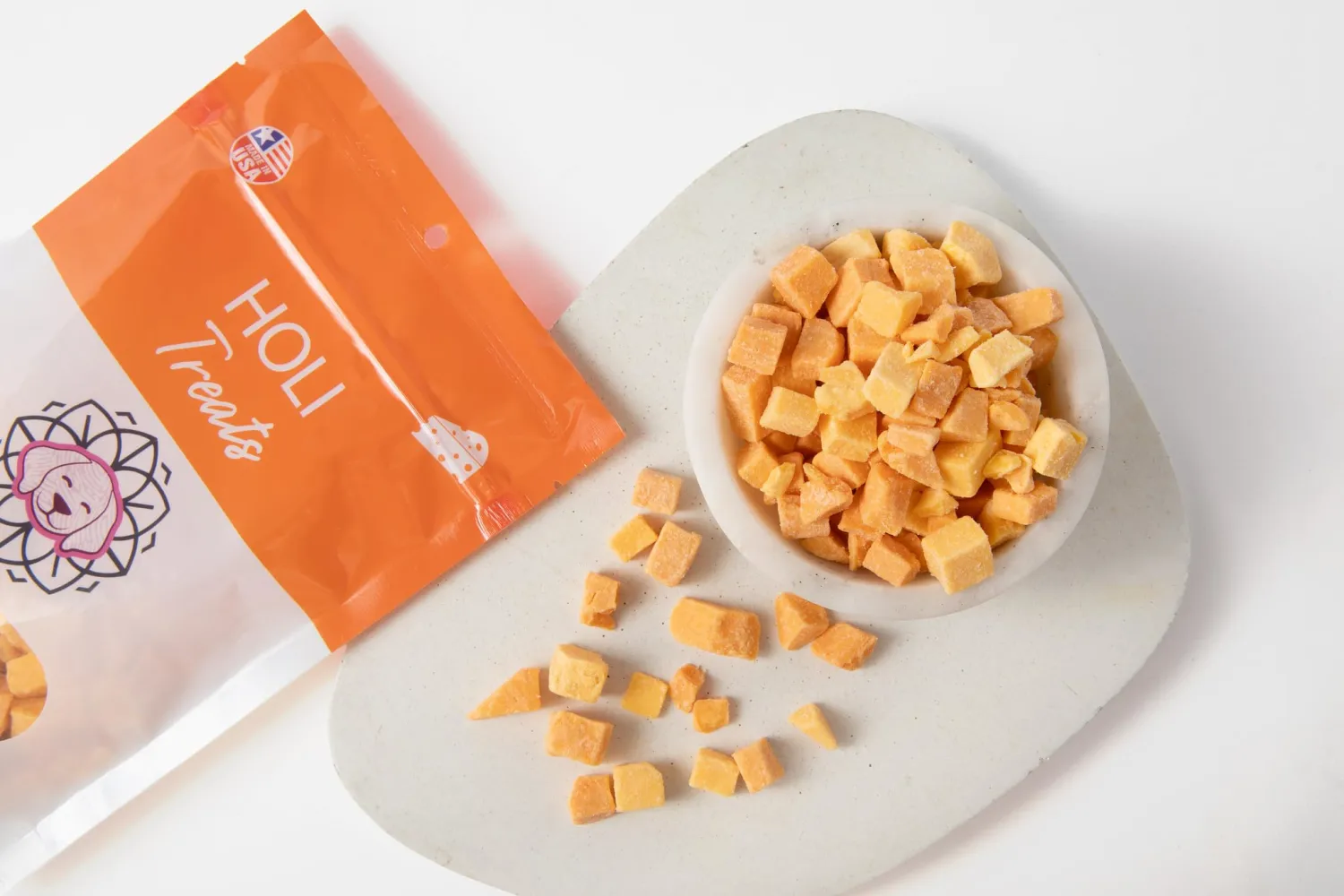 HOLI Freeze Dried Cheddar Cheese Dog Treats - 100% All Natural - Human Grade, Single Ingredient, Lactose Free - Grain Free, Gluten Free, Soy Free – (5 Ounce)