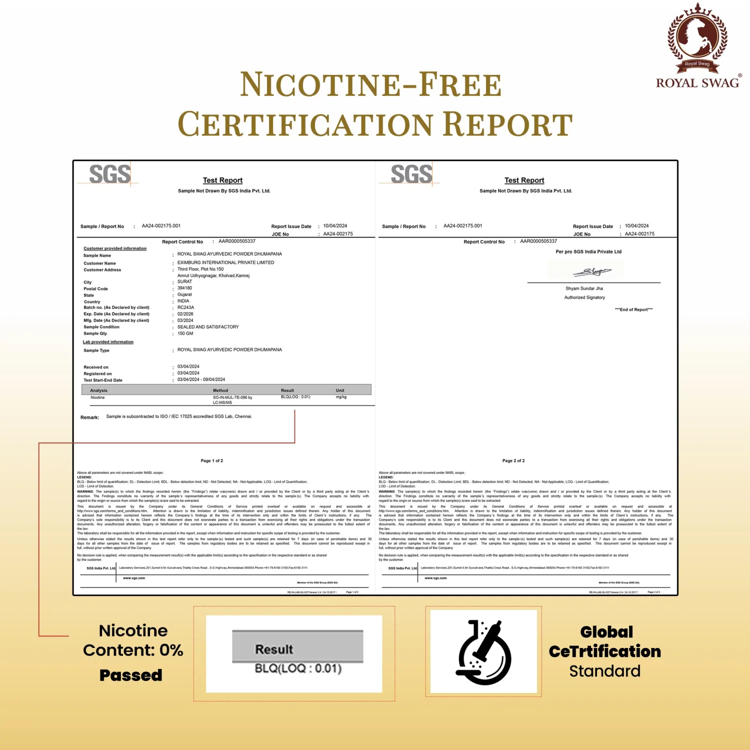 Herbal Cigarette 100% no Tobacco 10/Pack (Clove)