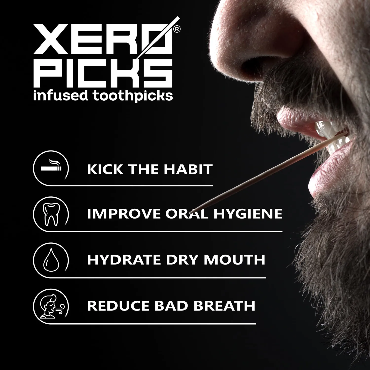 Xero Picks Infused Flavored Toothpicks to Help Quit Smoking - Nicotine Free (Espresso, 3 Pack) Non-GMO Kosher Vegan