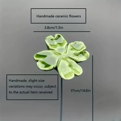 Ceramic Four-Leaf Clover Preserved Flower Handmade Ornament Flower Shop Decoration