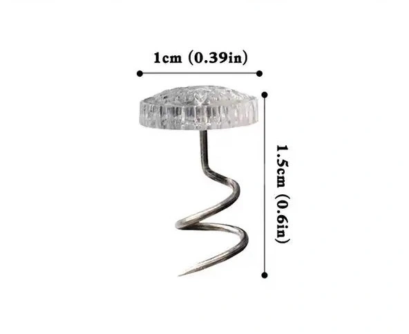 Stainless Steel Spiral Pins Transparent Twist Pins For Quilt Covers Bed Skirts Sofa Covers Household Securement