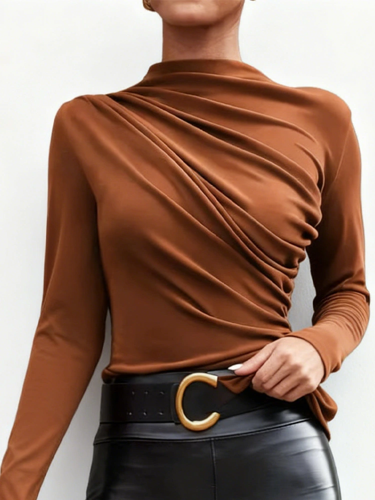 Women's Solid Color Slim-Fit Base Shirt