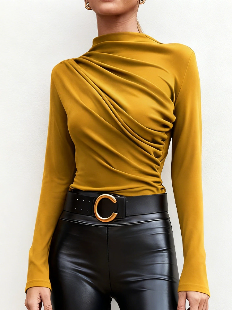 Women's Solid Color Slim-Fit Base Shirt