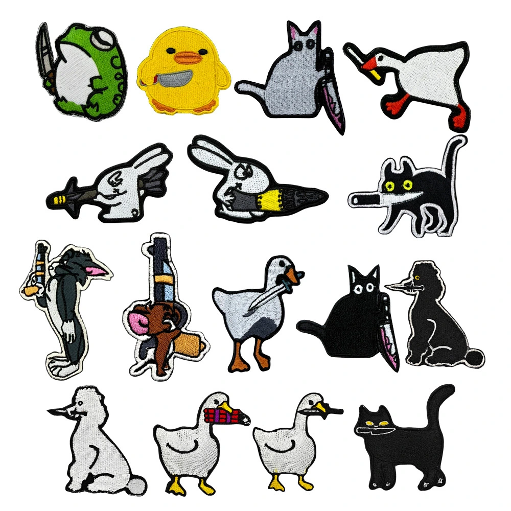 Cute Velcro Cartoon Animal Badges Mini Fabric Patches