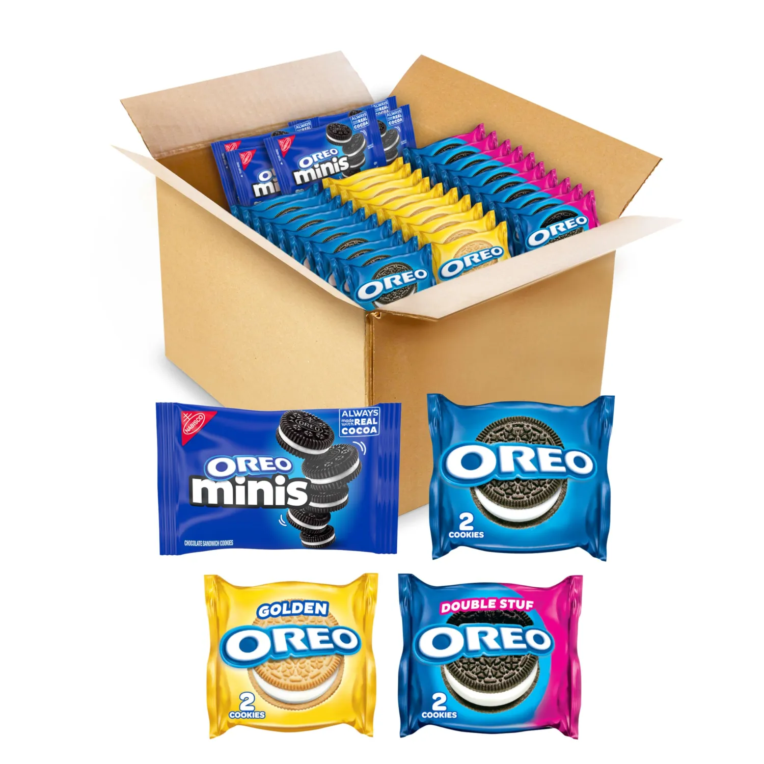 ​​OREO All Stuf Sandwich Cookies Variety Pack, Original Creme, Double Stuf, Minis, and Golden OREO, 35 Snack Packs​