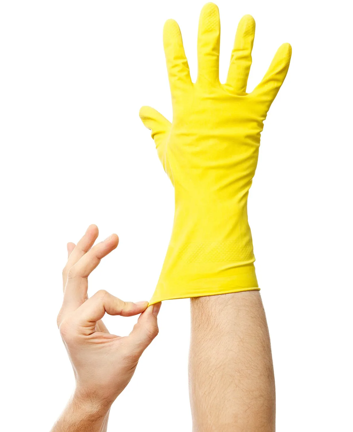SteadMax 1 Pair Cleaning Gloves, Reusable Natural Rubber Dish Gloves, Latex Non-Slip Gloves for Kitchen, Household