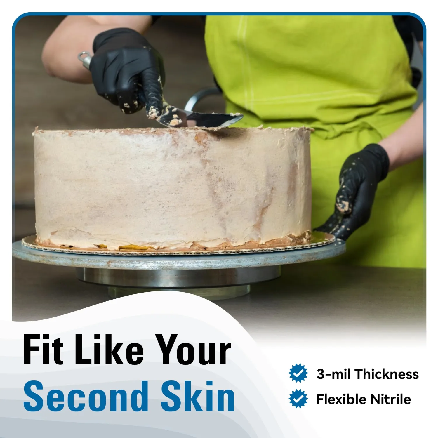 SWIFTLITE Disposable Nitrile Gloves Black, Food Safe Rubber Gloves Latex-Free Powder-Free for Cooking Food Prep Kitchen Clean