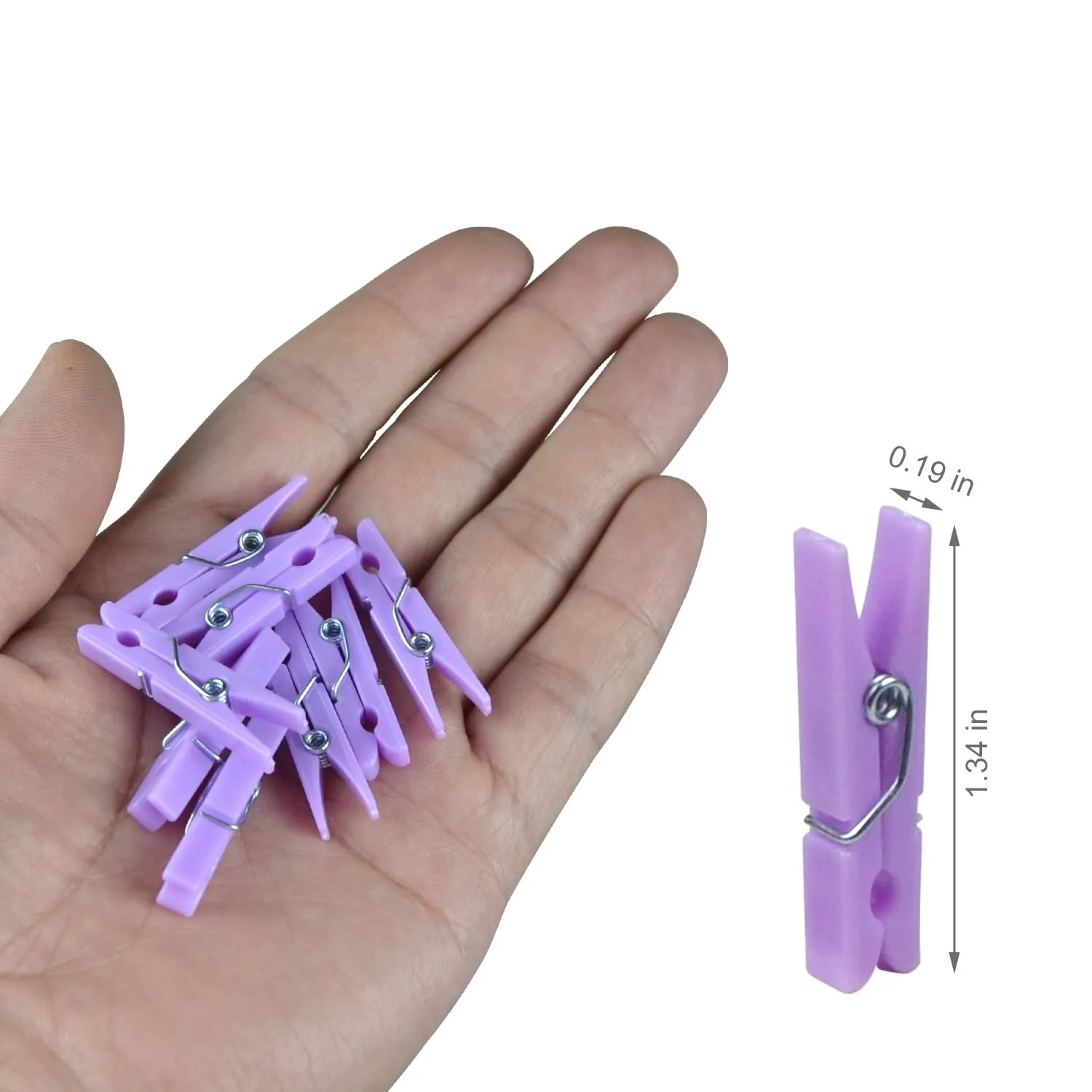 20 Pcs Mini Clothes Pins – 1.37 Inch Plastic Clothespins for Baby Shower Games, Party Decorations, Photo Clips & DIY Crafts (Purple)