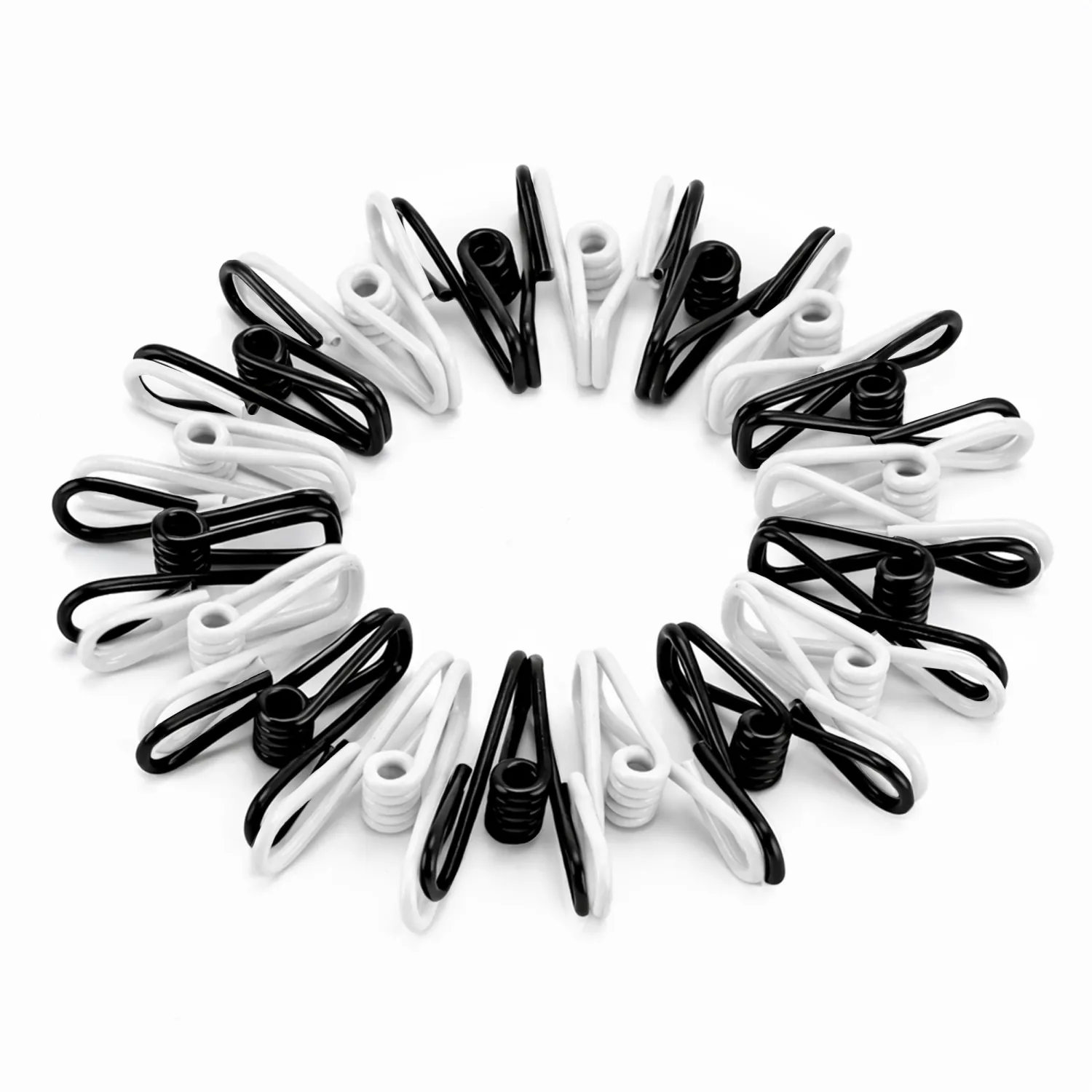 Mr. Pen- PVC-Coated Utility Clips, 2 Inch, 18 Pack, Black & White, PVC-Coated Steel Chip Bag Clips for Sealing Food, Paper Holder, Clothesline Clip for Laundry Hanging, Kitchen Bags, Clothes Pins