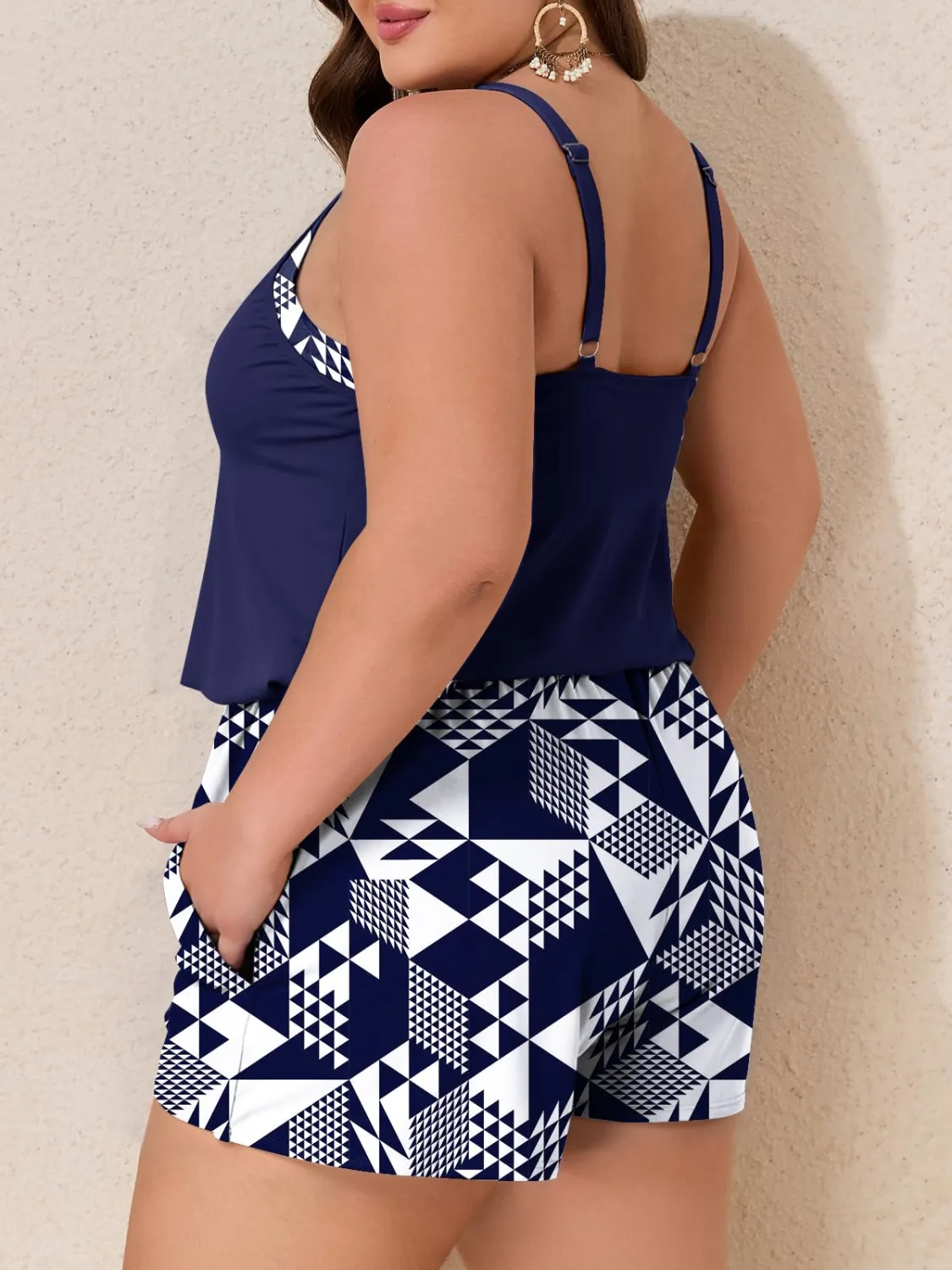 Summer Mae Plus Size Swim Romper Women One Piece Swimsuit Blouson Bathing Suit with Pockets 2026 Modest Swimwear
