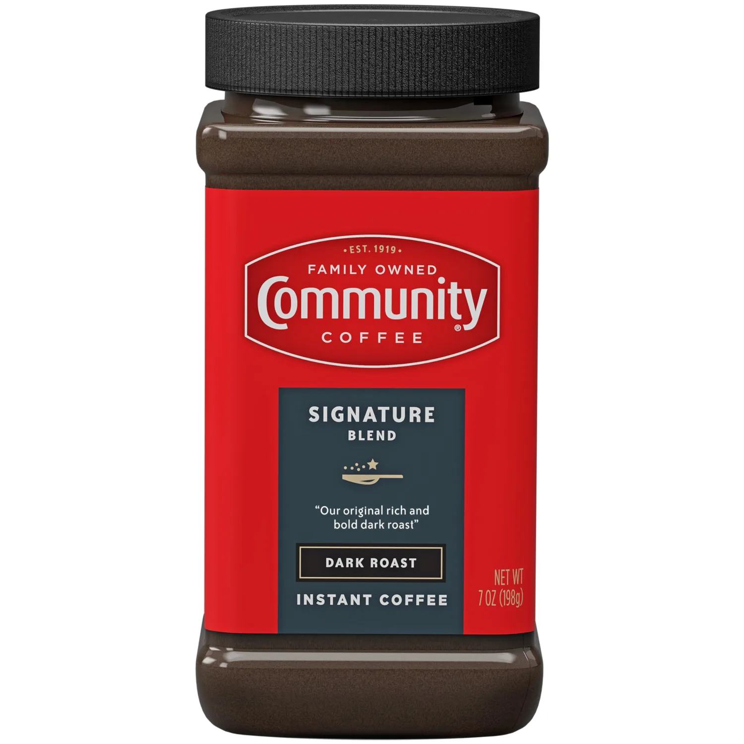 Community Coffee Signature Blend Instant Coffee, Dark Roast, 7 oz Jar (Pack of 1)