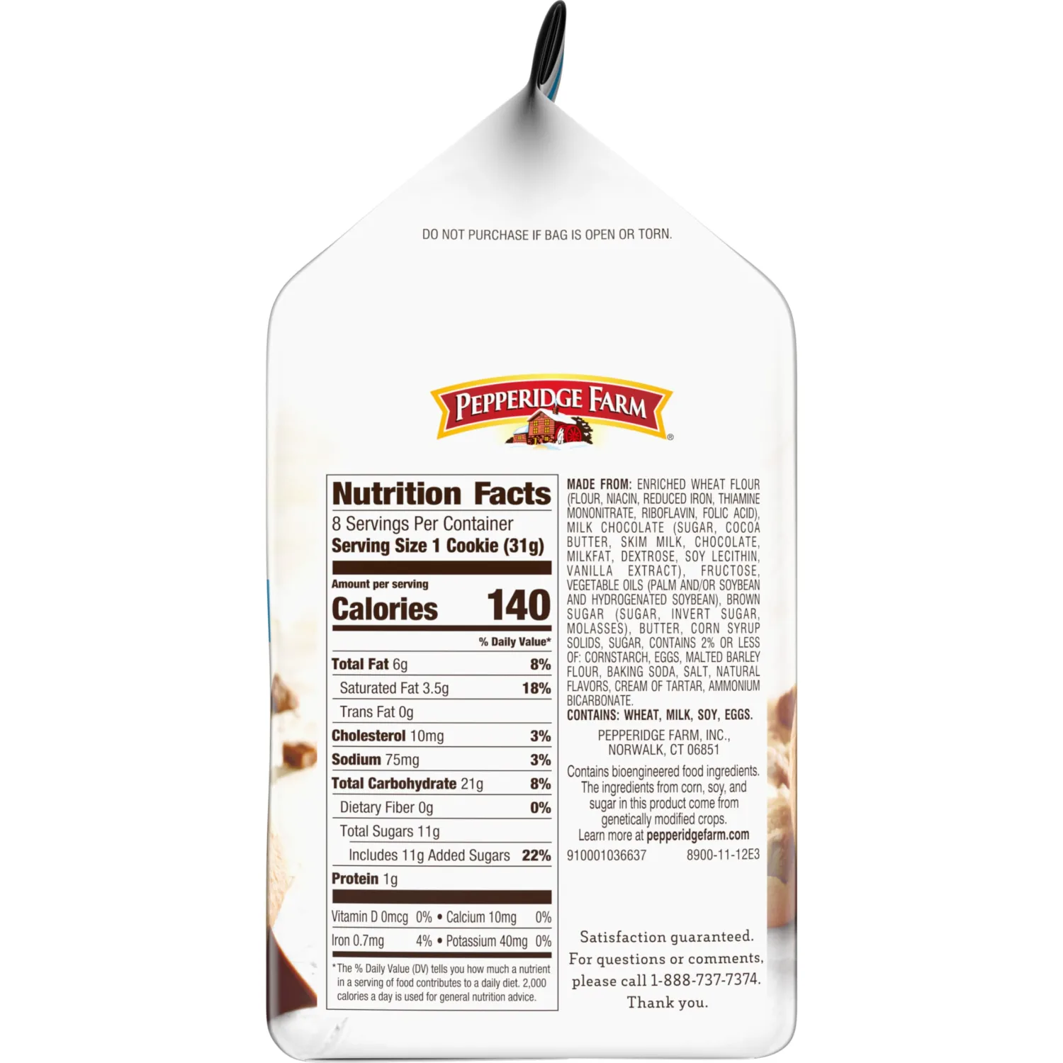Pepperidge Farm Montauk Soft Baked Milk Chocolate Chunk Cookies, 8.6 Oz Bag (8 Cookies) (Pack of 2)