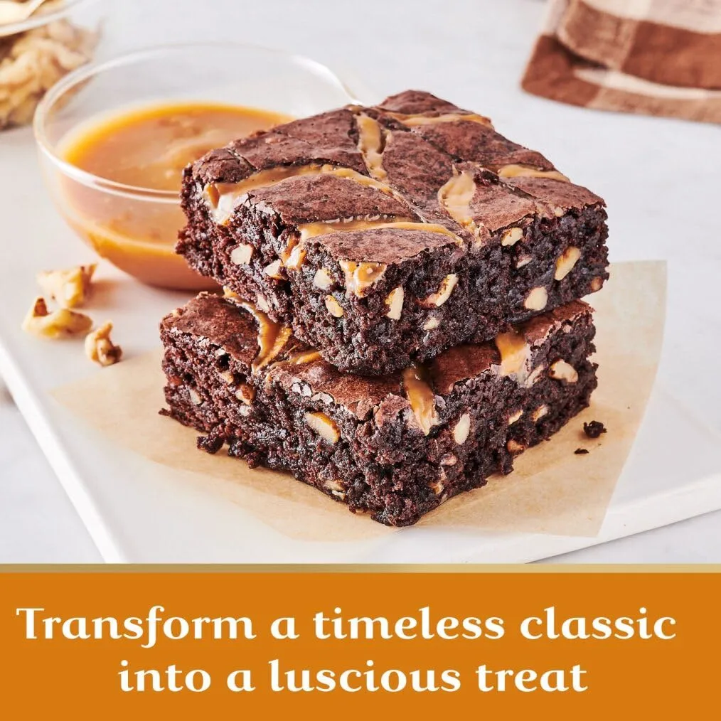 Ghirardelli Caramel Walnut Turtle Premium Brownie Mix, Includes Caramel and Walnuts, 18.5 oz Box
