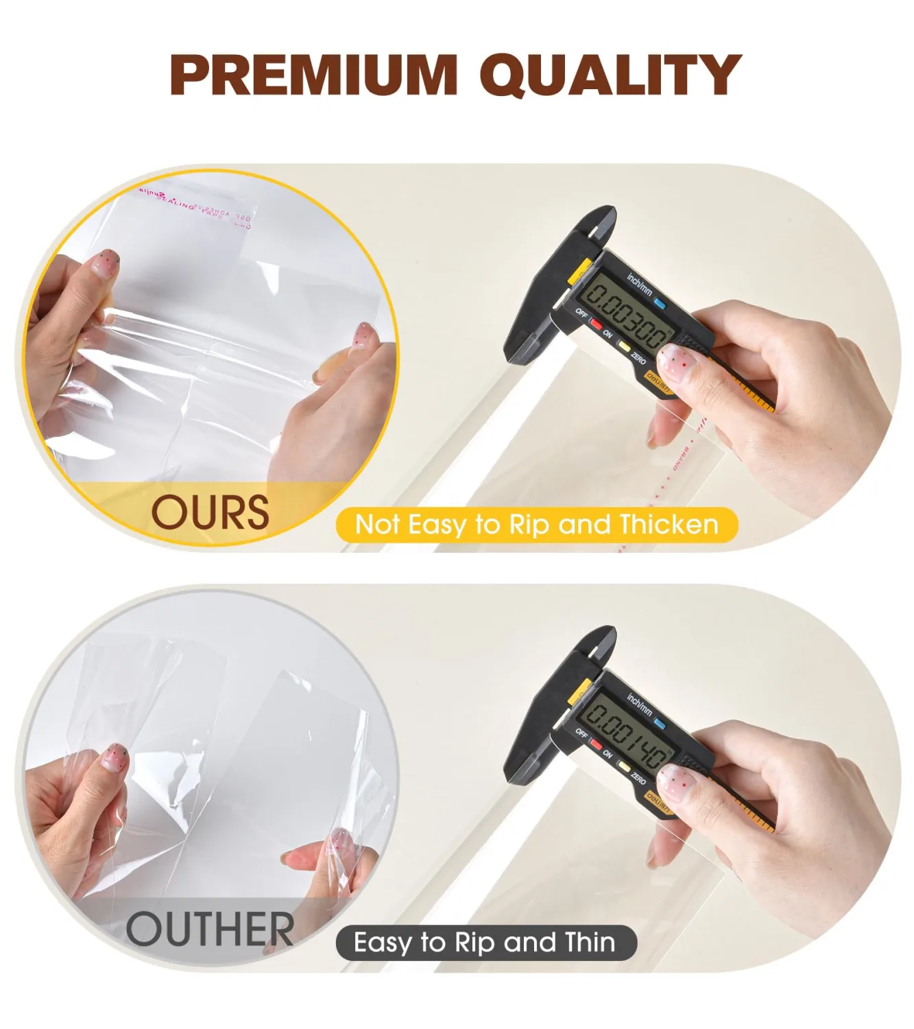 300 Pcs Cookie Bags with Seal, 4x6 Inches Self Sealing Cellophane Bags, Clear Cookie Bag Resealable Treat Bags for Packaging Cookies, Candy, Gifts, Favors, 3 Mils Individual Self Adhesive Wrappers