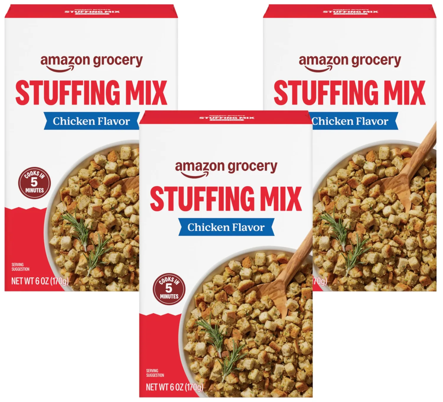 Amazon Fresh, Stuffing Mix Chicken Flavor, 6 Oz (Pack of 3)