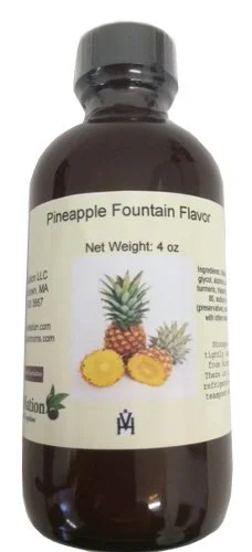 OliveNation Pineapple Flavor Fountain - 4 ounces - Kosher labeled - Gluten, Sugar, Calorie and Alcohol Free - Perfect for smoothies, icecream, shakes, and other diet drinks