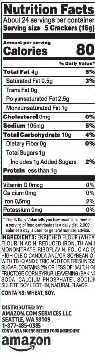 Amazon Saver, Original Snack Crackers, 13.7 Oz (Pack of 2)