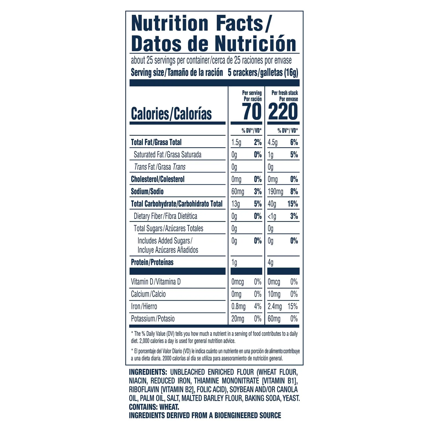 Premium Fresh Stacks Unsalted Tops Saltine Crackers, Travel Snacks, 14.2 oz (8 Multi Snack Packs)