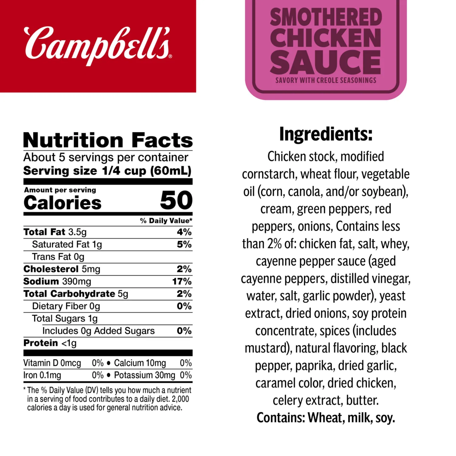 Campbell's Condensed Smothered Chicken Sauce, 10.5 Oz Can