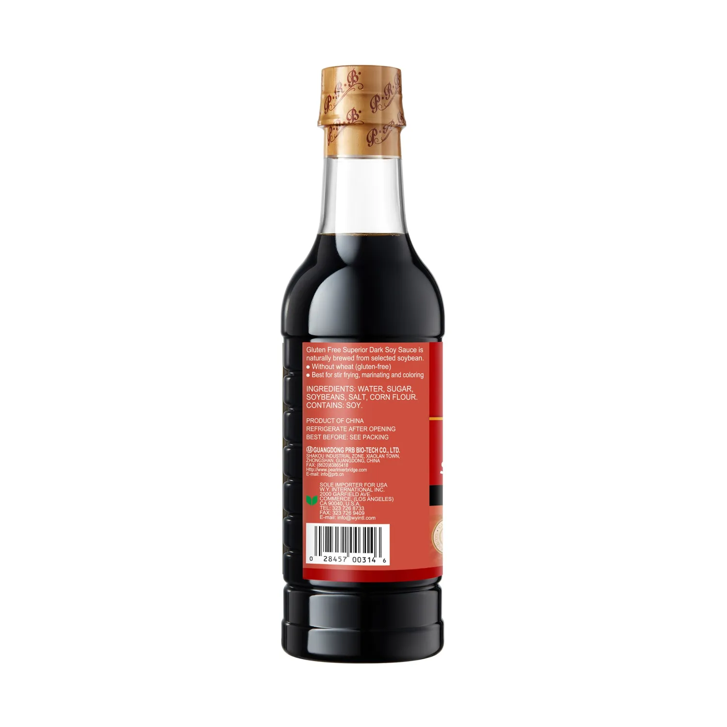 Pearl River Bridge - Gluten Free Dark Soy Sauce - Authentic Asian Flavor - Specially Brewed - 16.9 oz. Bottle