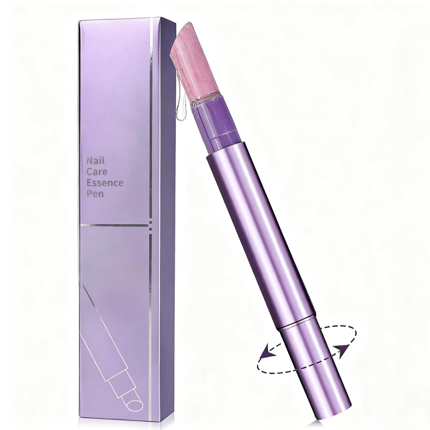 Plman 3-in-1 Cuticle Oil Pen, Cuticle Pusher Nail Oil Pen with Ceramic Tip, Nail Care Pen for Hangnails, Dry & Damaged Nail, Moisturize Strengthen Brighten Nails Care (Camellia-1PC Rotating)