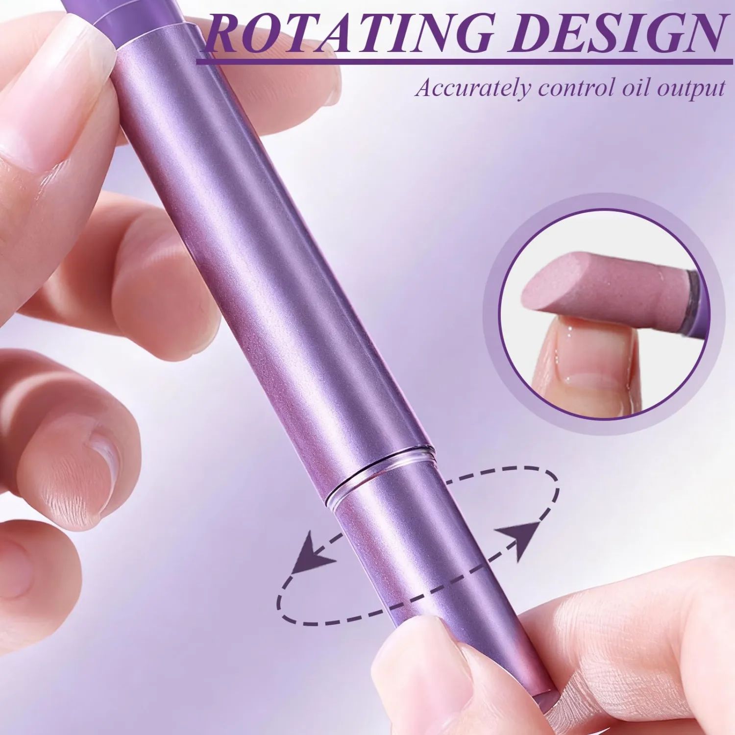Plman 3-in-1 Cuticle Oil Pen, Cuticle Pusher Nail Oil Pen with Ceramic Tip, Nail Care Pen for Hangnails, Dry & Damaged Nail, Moisturize Strengthen Brighten Nails Care (Camellia-1PC Rotating)