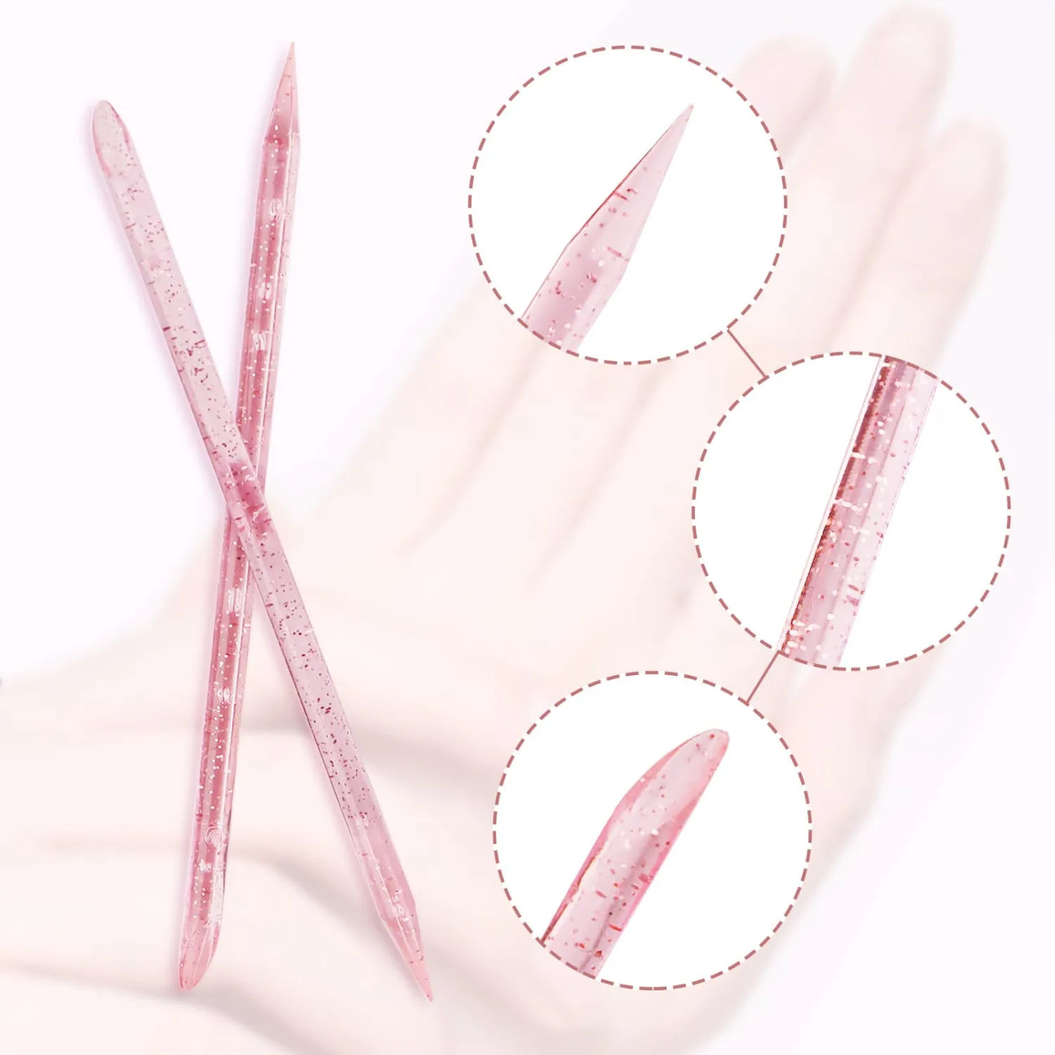 100PCS Disposable cuticle sticks for nails, Double Sided Cuticle Pusher, Cuticle Manicure and Pedicure Stick for Fingernail Cleaning