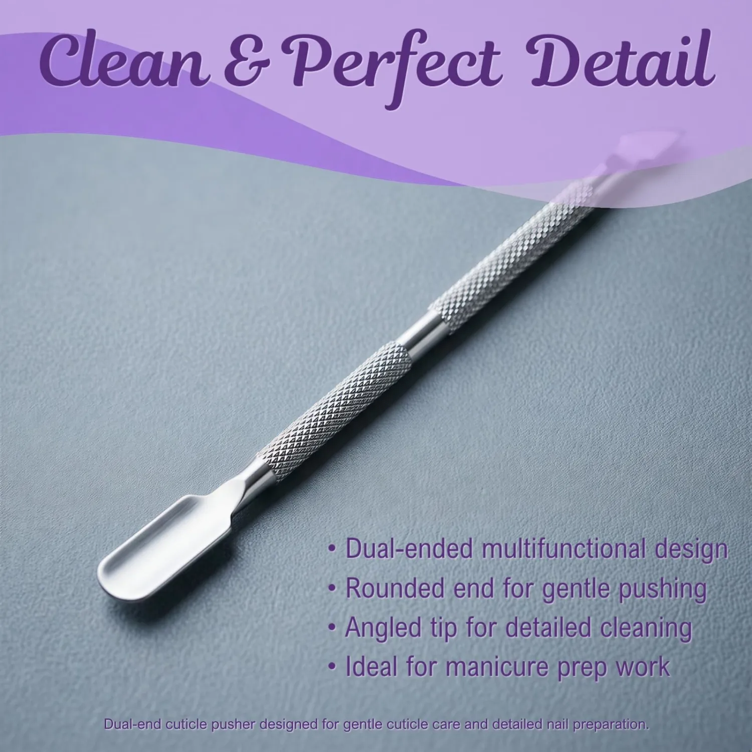 Manicure Pedicure Kit with Cuticle Trimmer - 2 Pack Professional Stainless Steel Cuticle Nipper & Dual-End Pusher, Dead Skin Remover Tools for Home DIY & Travel