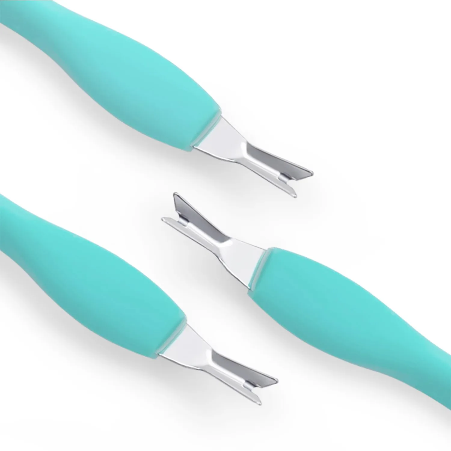 IVON 3pcs Cuticle Trimmer Pusher, Rubber Tip Soft on Nail Bed