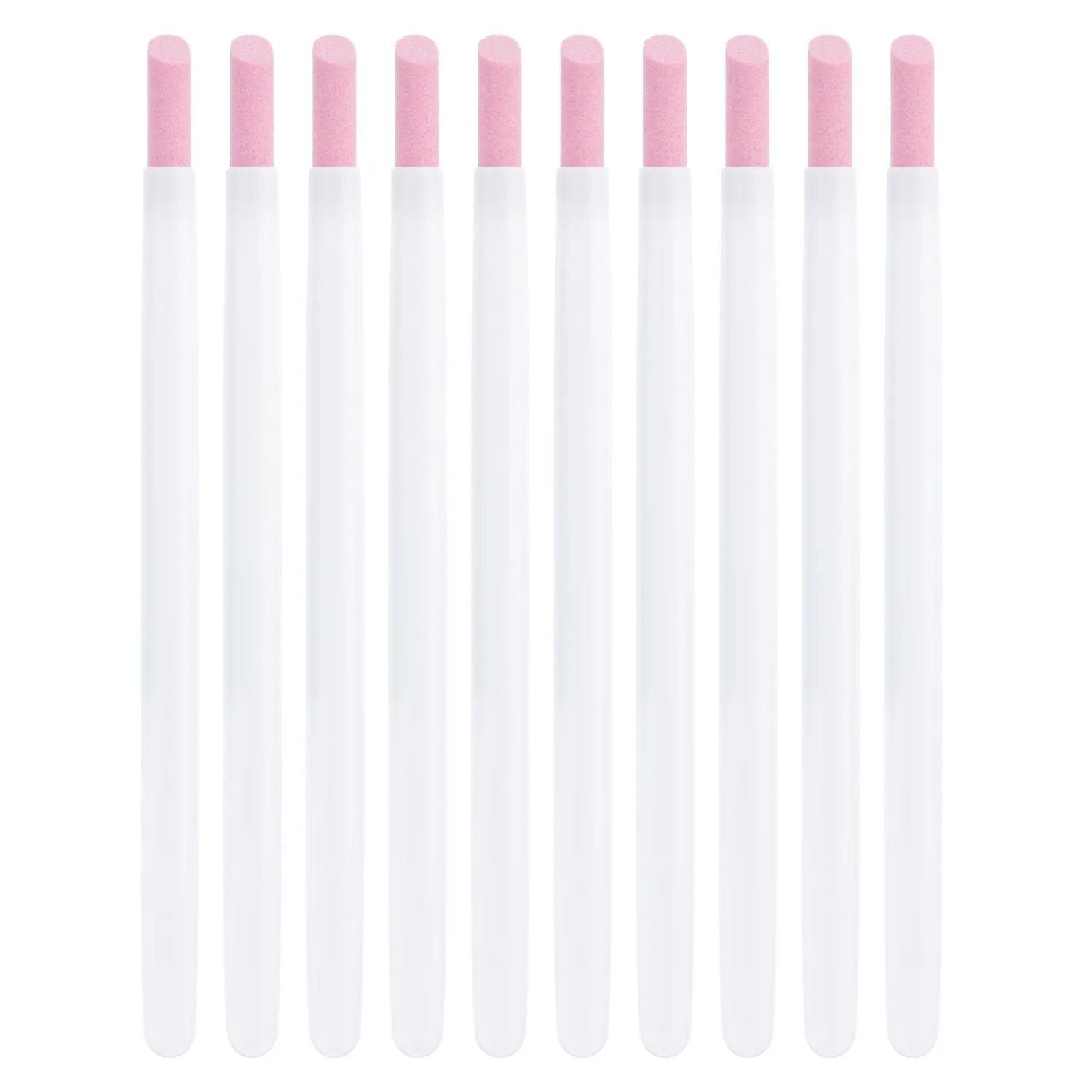 KADS 10Pcs Pumice Stone Nail File Cuticle Stone Pusher Nail Sanding Sticks Nail Art Pen Cuticle Remover Trimmer (White 10Pcs)